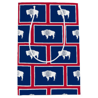 Sacola Para Presentes Média Saco de presente com a bandeira do Wyoming, EUA