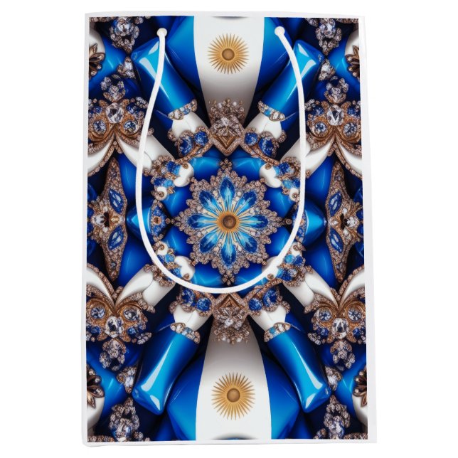 Sacola Para Presentes Média Saco de Presente com Cores da Argentina (Frente)