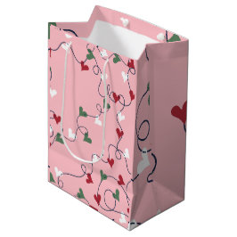 Sacola Para Presentes Média Saco de Presente com Guirlanda de Coração Capricho