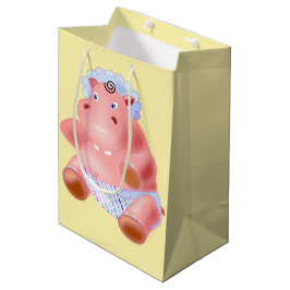 Sacola Para Presentes Média Saco de Presente com Hipopótamo Bebê