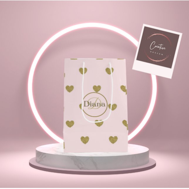 Sacola Para Presentes Média Saco de presente com Monograma e Nome (Criador carregado)