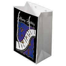 Saco de presente com tema musical