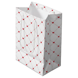 Sacola Para Presentes Média Saco de Presente Corações de São Valentim