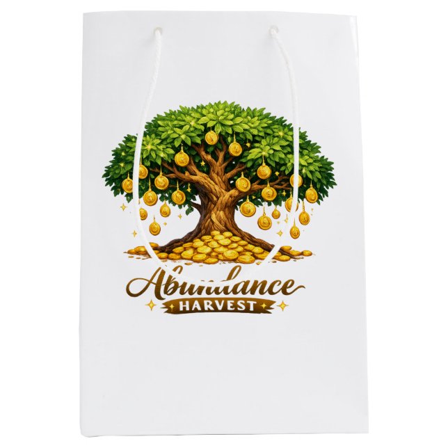 Sacola Para Presentes Média Saco de Presente da Árvore do Dinheiro da Prosperi (Frente)