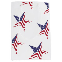 Sacola Para Presentes Média Saco de Presente da Bandeira Americana Estrela Pat