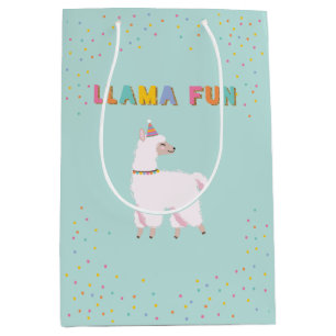 Sacola Para Presentes Média Saco de presente da festa de aniversário Llama Fu