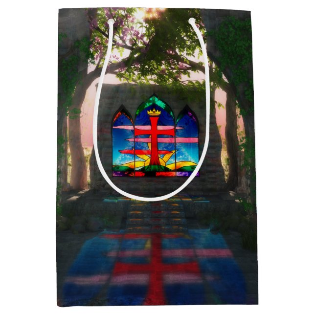 Sacola Para Presentes Média Saco de Presente da Páscoa Luz Eterna (Frente)