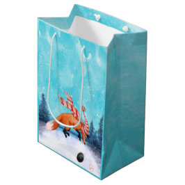 Sacola Para Presentes Média Saco de Presente da Raposa Saltitante Feliz