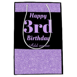 Sacola Para Presentes Média saco de presente de aniversário de 3 anos personal