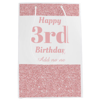 Sacola Para Presentes Média saco de presente de aniversário de 3 anos personal