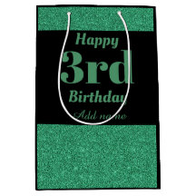 saco de presente de aniversário de 3 anos personal