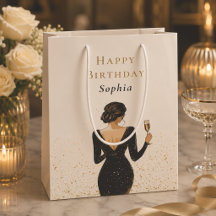 Saco de Presente de Aniversário Personalizado Eleg