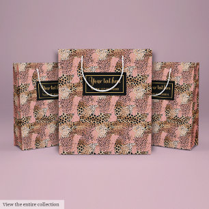 Sacola Para Presentes Média Saco de presente de aniversário rosa e dourado com