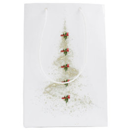 Sacola Para Presentes Média Saco de presente de árvore de Natal cintilante