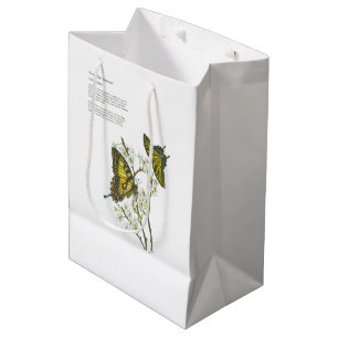 Sacola Para Presentes Média Saco de presente de borboleta pintada à mão