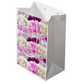 Sacola Para Presentes Média Saco de Presente de Buquê Misto de Rosas e Peônias