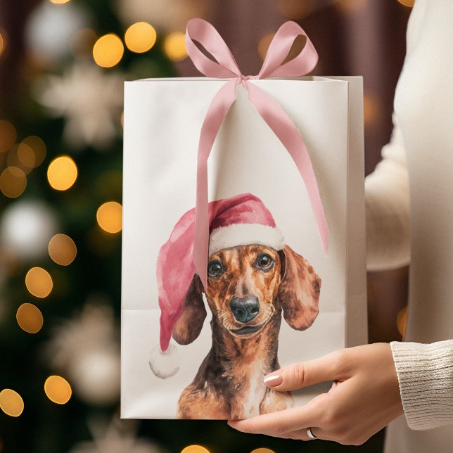 Sacola Para Presentes Média Saco de Presente de Cachorro Caprichoso com Chapéu (Criador carregado)