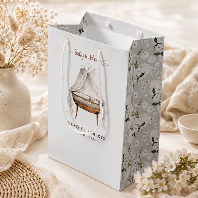 Sacola Para Presentes Média Saco de Presente de Chá de Bebê Boho Neutro (Gift bag)