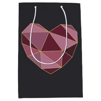Sacola Para Presentes Média Saco de Presente de Coração Geométrico de Luxo