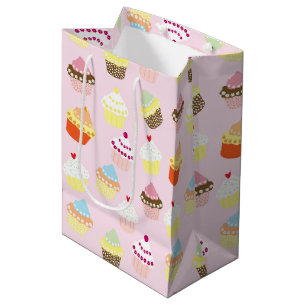 Sacola Para Presentes Média Saco de Presente de Cupcakes Coloridos