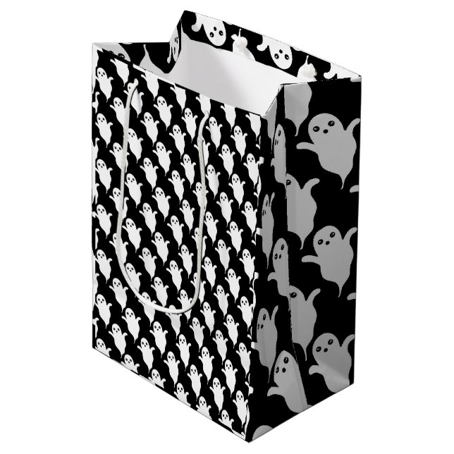 Sacola Para Presentes Média Saco de Presente de Fantasmas Assustadores de Hall (Frente inclinada)