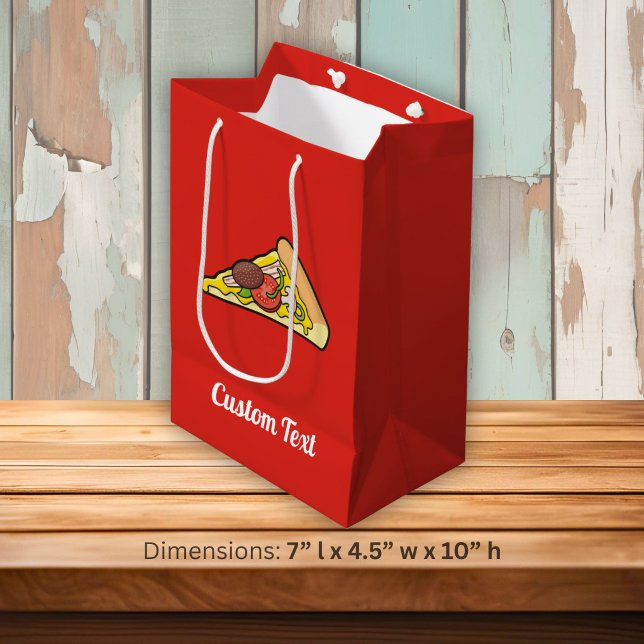Sacola Para Presentes Média Saco de presente de fatia de pizza média (Criador carregado)