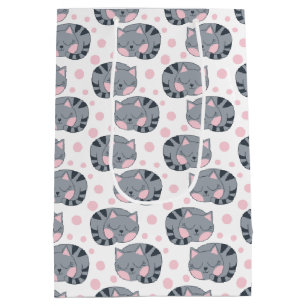Sacola Para Presentes Média Saco de Presente de Gato Dormindo