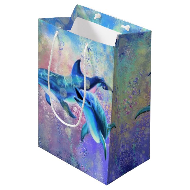 Sacola Para Presentes Média Saco de Presente de Golfinho (Frente inclinada)