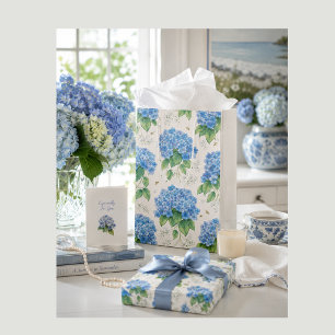 Sacola Para Presentes Média Saco de Presente de Hortênsia Azul Botânica Ovo