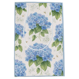 Sacola Para Presentes Média Saco de Presente de Hortênsia Azul | Elegante Gran
