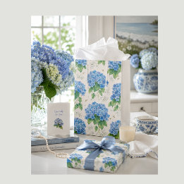 Sacola Para Presentes Média Saco de Presente de Hortênsia Azul | Ovo de Pato B