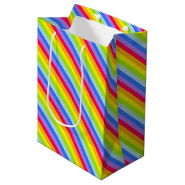 Sacola Para Presentes Média Saco de presente de listras arco-íris gráficas