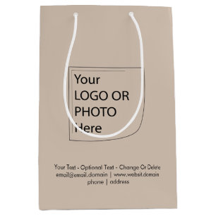 Sacola Para Presentes Média Saco de Presente de Logo Médio na Cor Tendência - 