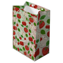 Saco de Presente de Maçã Vermelha – Impressão de M