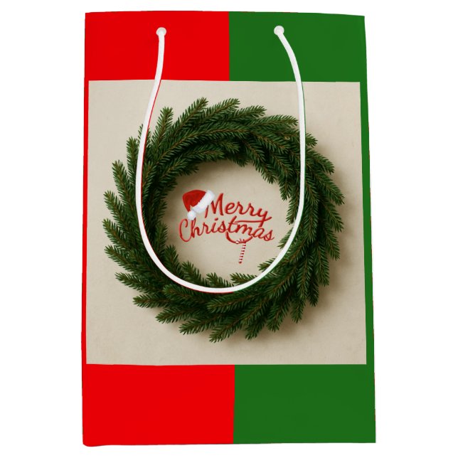 Sacola Para Presentes Média Saco de Presente de Natal  (Frente)