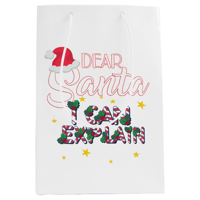 Sacola Para Presentes Média Saco de Presente de Natal (Frente)