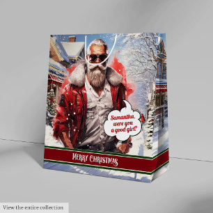 Sacola Para Presentes Média Saco de Presente de Natal com Nome Personalizado C