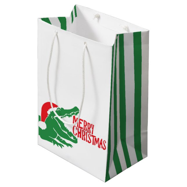 Sacola Para Presentes Média Saco de presente de natal de Alligator (Frente inclinada)