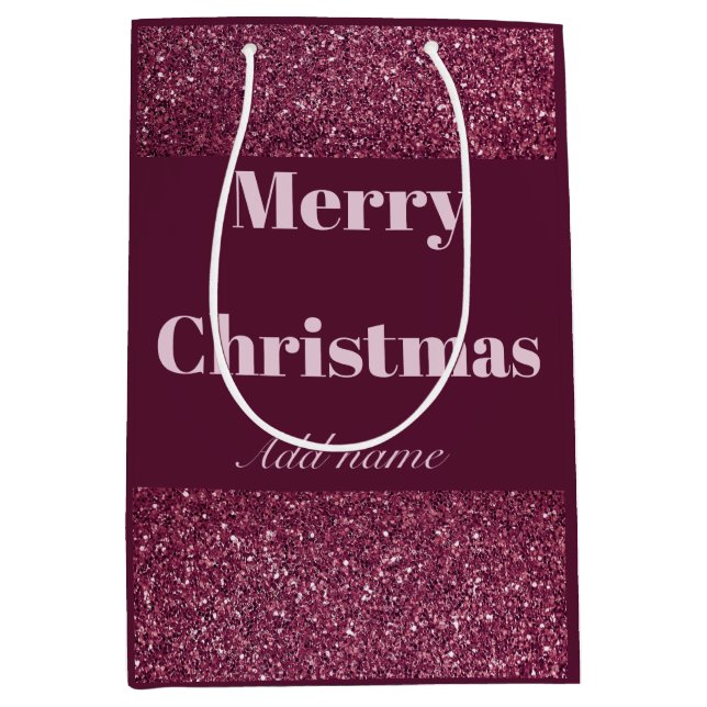 Sacola Para Presentes Média Saco de presente de Natal de nome personalizado (Frente)