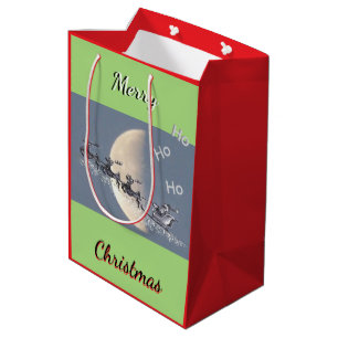 Sacola Para Presentes Média Saco de Presente de Natal do Papai Noel Voador
