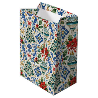 Sacola Para Presentes Média Saco de Presente de Natal em Maiolica Italiana