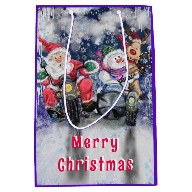 Sacola Para Presentes Média Saco de presente de Natal engraçado com amigos fel (Frente)