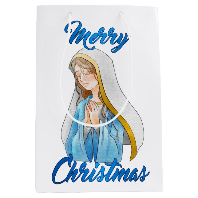 Sacola Para Presentes Média Saco de presente de Natal feliz (Frente)