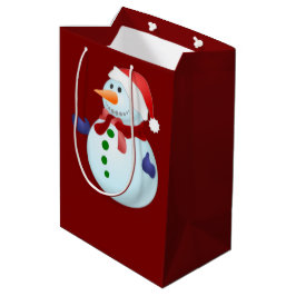 Sacola Para Presentes Média Saco de Presente de Natal Homem de Neve