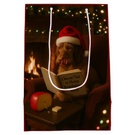 Sacola Para Presentes Média Saco de presente de Natal Imposto do Queijo Vizsla