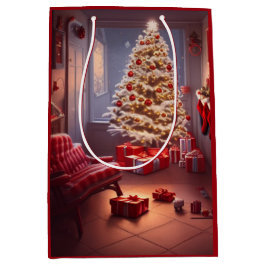 Sacola Para Presentes Média Saco de Presente de Natal Médio