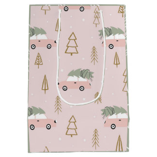 Sacola Para Presentes Média Saco de Presente de Natal Rosa