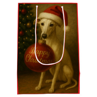 Sacola Para Presentes Média Saco de presente de Natal Whippet