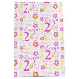 Sacola Para Presentes Média Saco de presente de nome personalizado cor-de-rosa