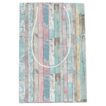 Saco de Presente de Painel de Madeira Pastel Rústi